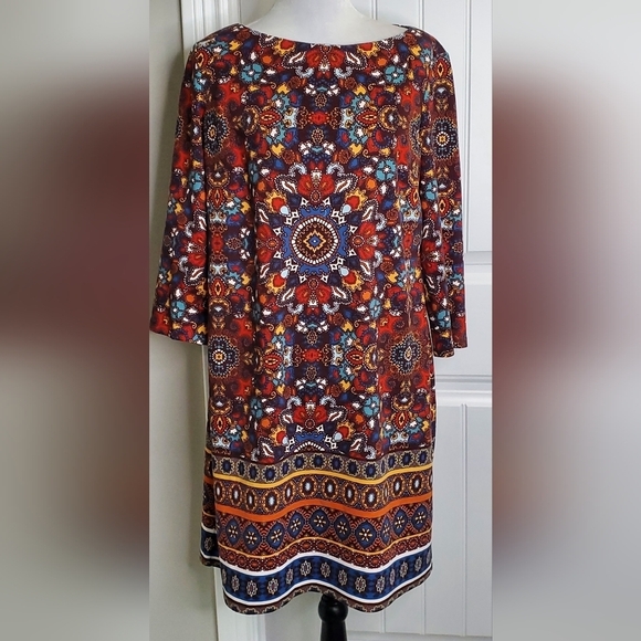 London Style Collection Print Dress. Sz 14 - Picture 1 of 11